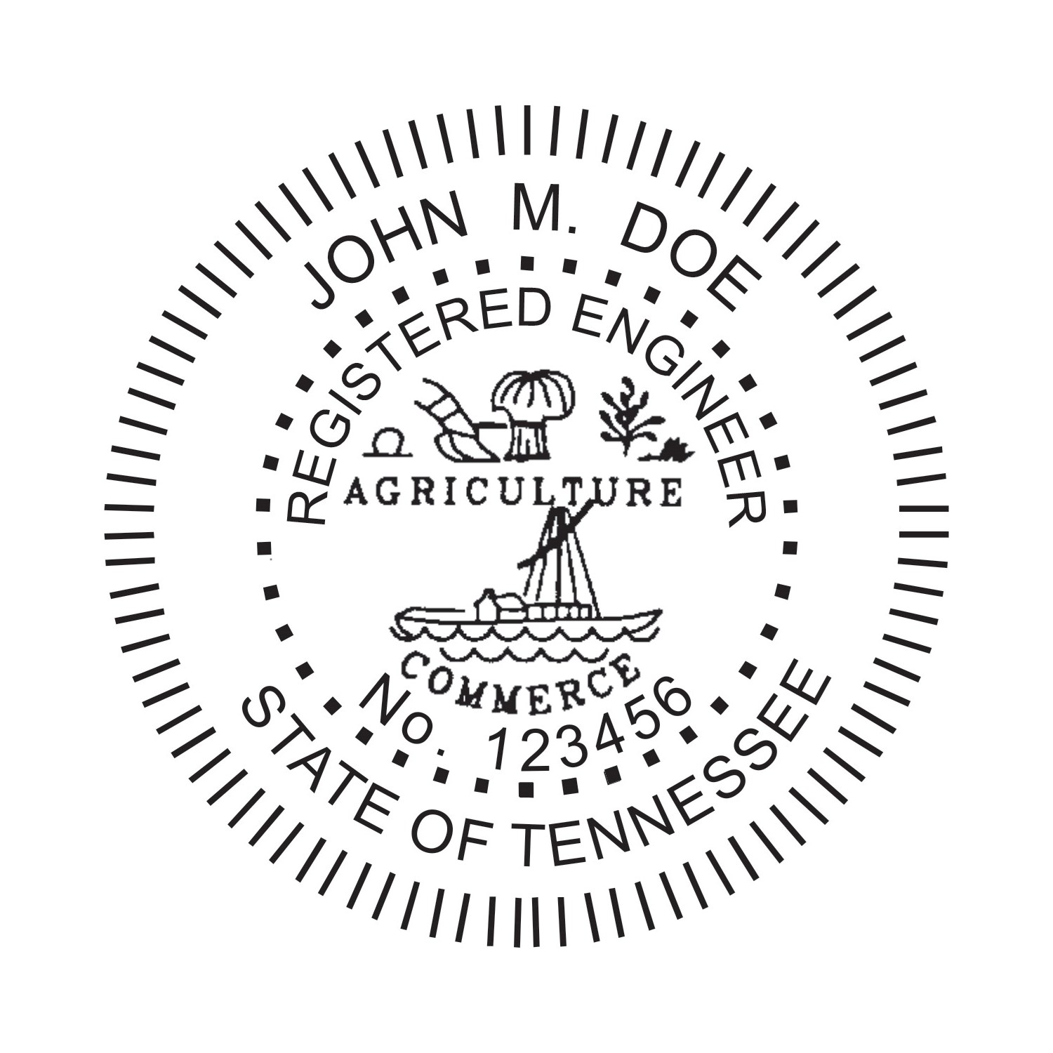 Engineer Seal - Pre Inked Stamp - Tennessee