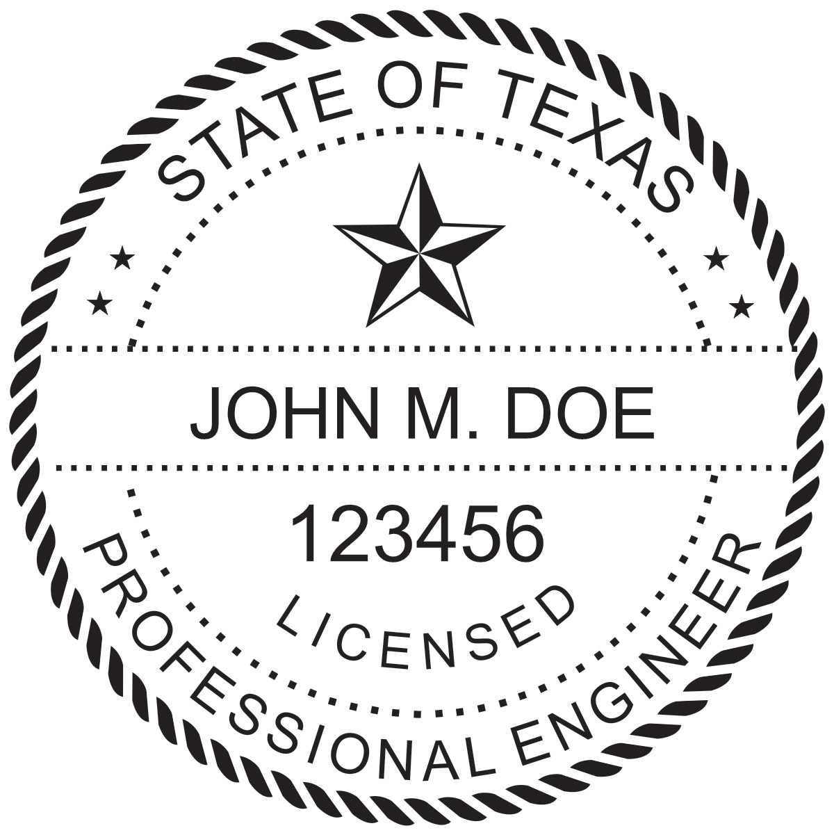 Engineer Seal - Pre Inked Stamp - Texas