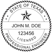 engineer seal - pre inked stamp - texas