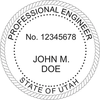 engineer seal - wood stamp - utah