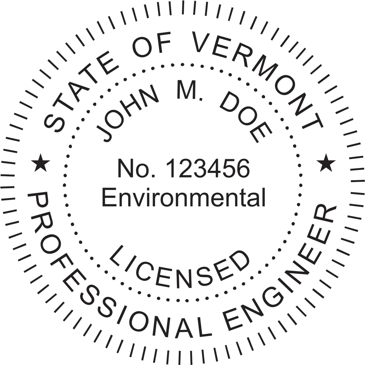 Engineer Seal - Pre Inked Stamp - Vermont