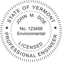 engineer seal - pre inked stamp - vermont