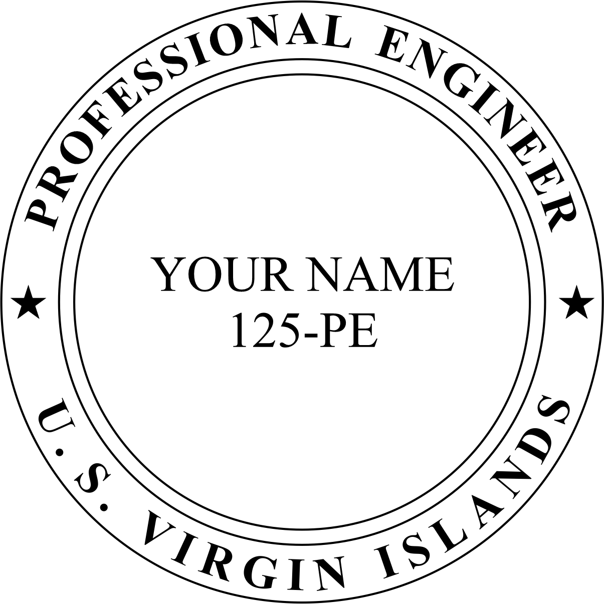 Engineer Seal - Pre Inked Stamp - Virgin Islands