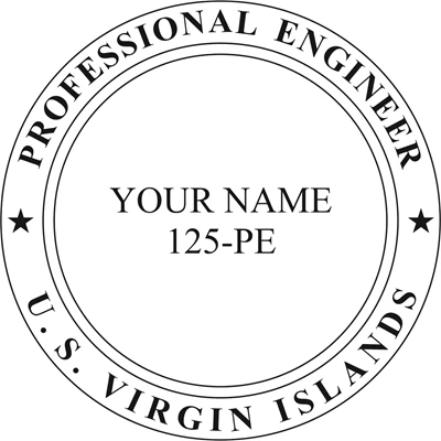 Engineer Seal - Wood Stamp - Virgin Islands