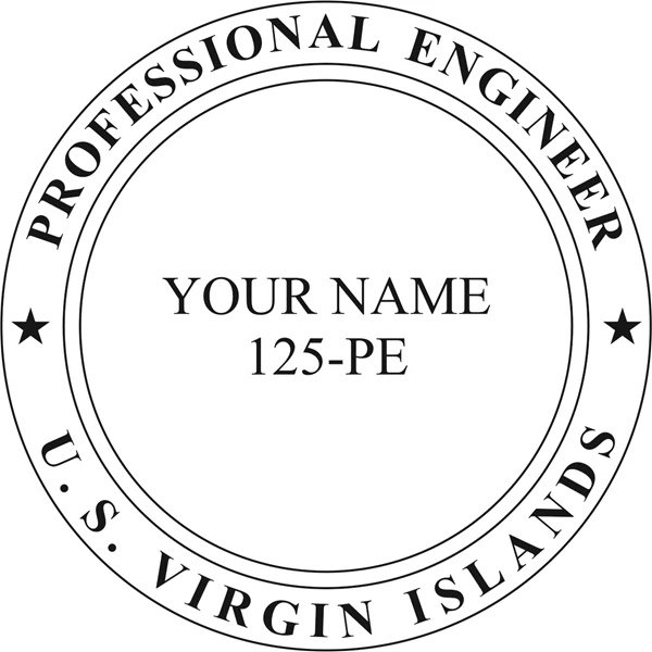 engineer seal - pre inked stamp - virgin islands