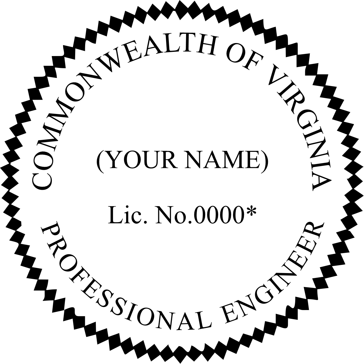 engineer seal - wood stamp - virginia