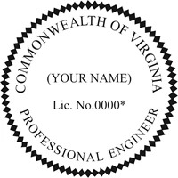engineer seal - wood stamp - virginia