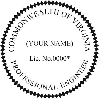 Engineer Seal - Wood Stamp - Virginia