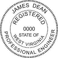 Engineer Seal - Pre Inked Stamp - West Virginia