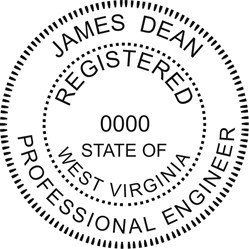 Engineer Seal - Wood Stamp - West Virginia