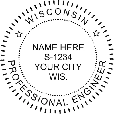Engineer Seal - Pre Inked Stamp - Wisconsin