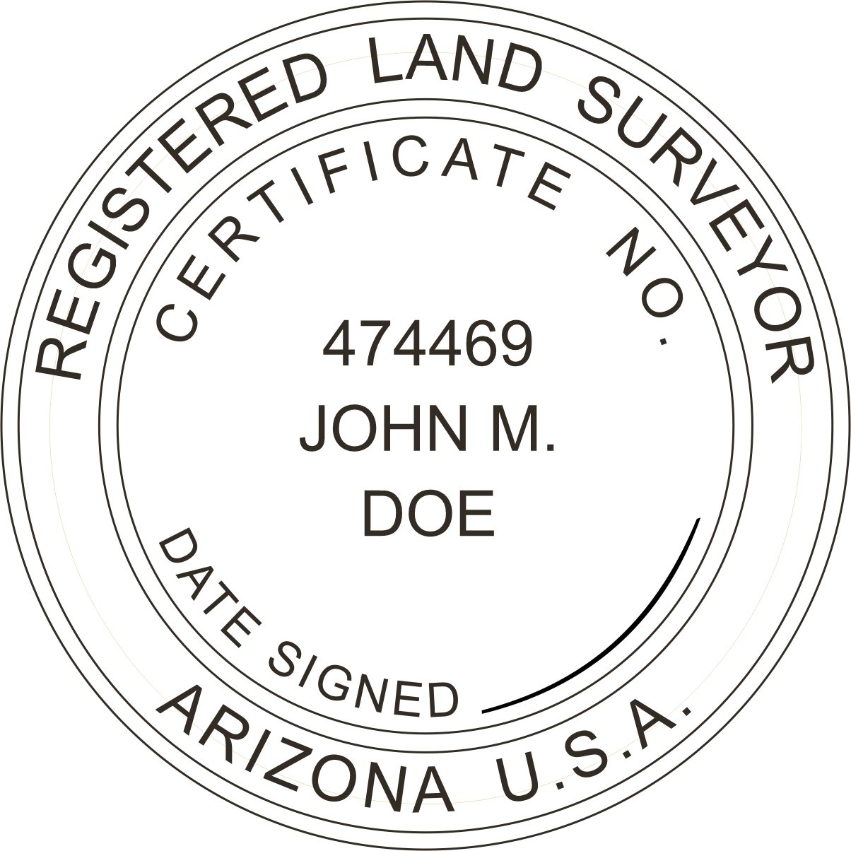 land surveyor - pre inked stamp - arizona