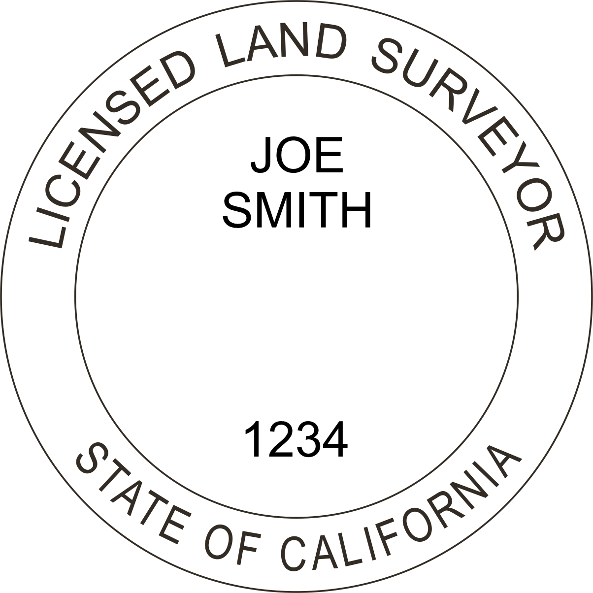 land surveyor - pre inked stamp - california