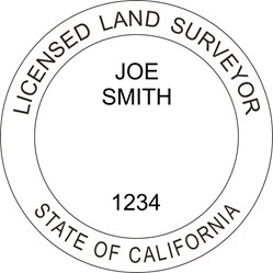 Land Surveyor - Pre Inked Stamp - California