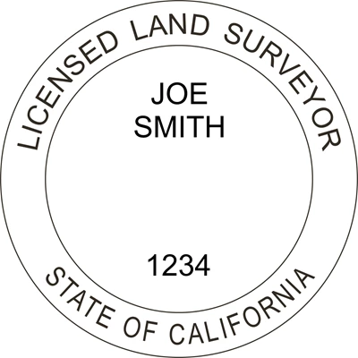 Land Surveyor - Pre Inked Stamp - California