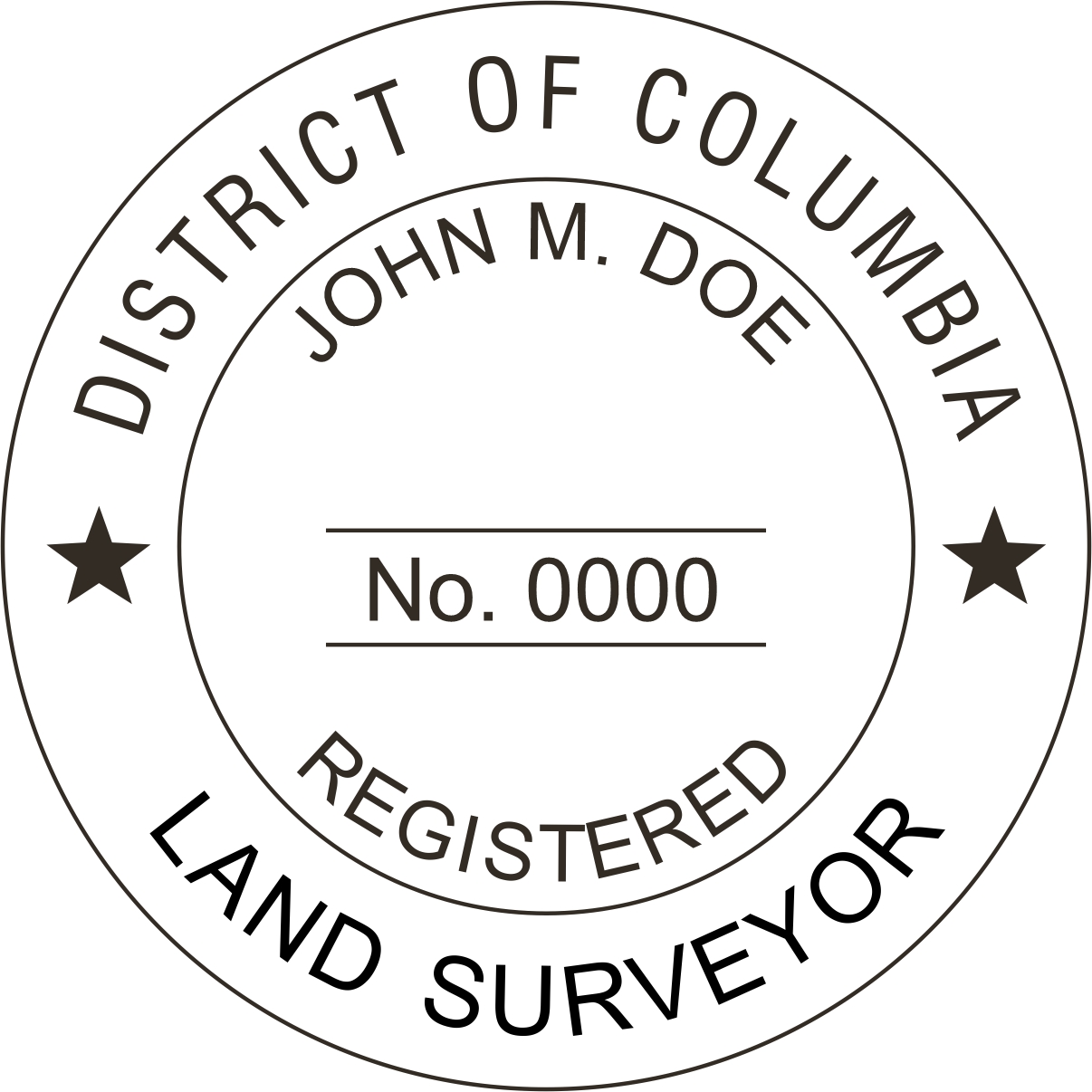 Land Surveyor - Pre Inked Stamp - District of Columbia