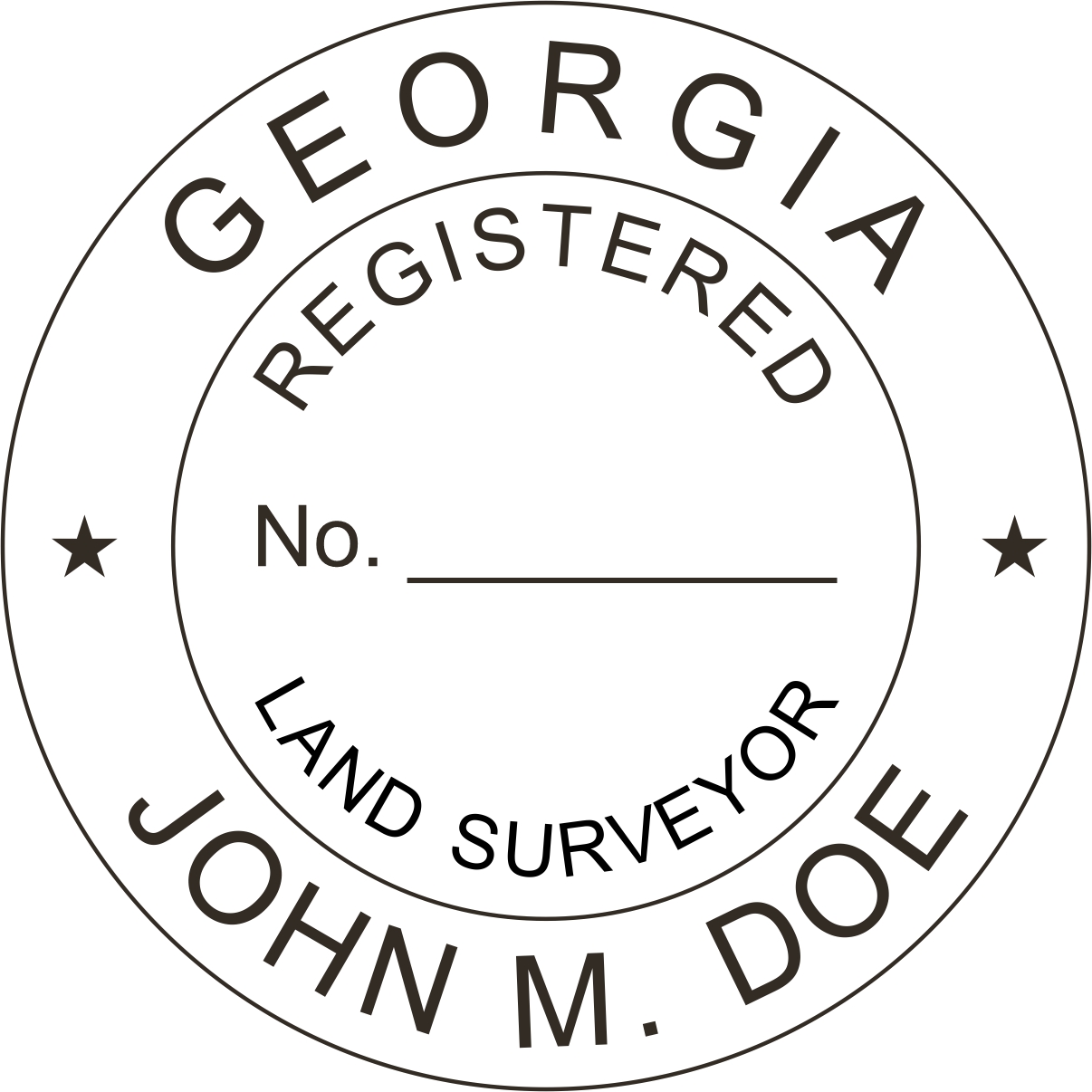 Land Surveyor - Pre Inked Stamp - Georgia