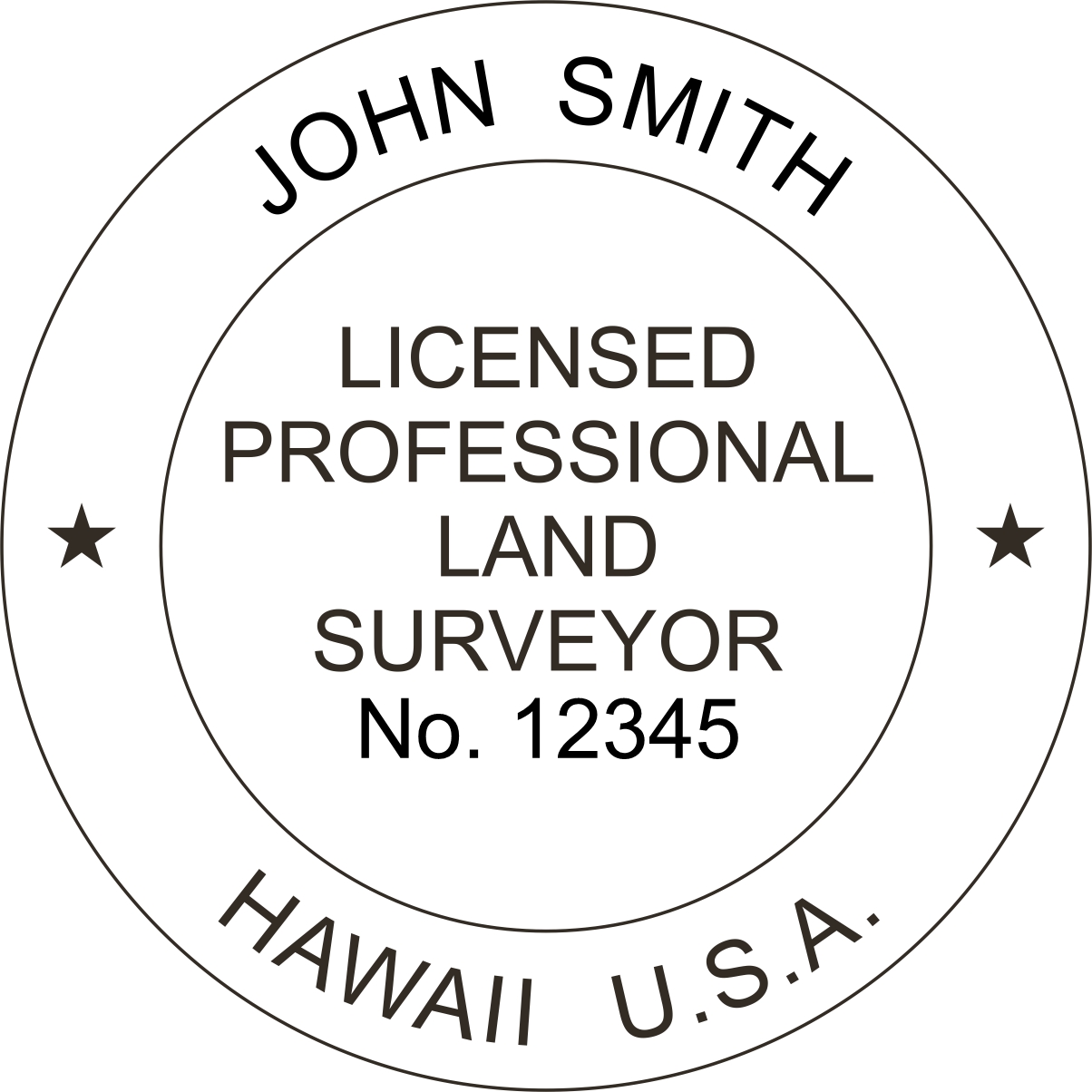 Land Surveyor - Pre Inked Stamp - Hawaii