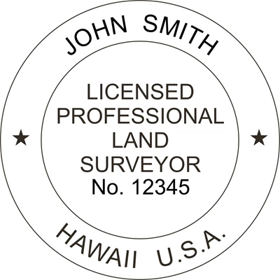 Land Surveyor - Pre Inked Stamp - Hawaii