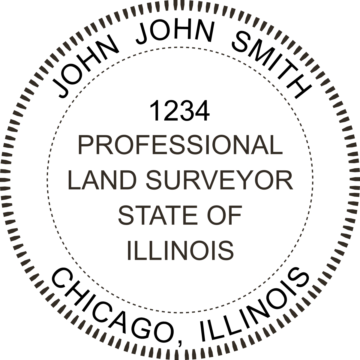 land surveyor - pre inked stamp - illinois