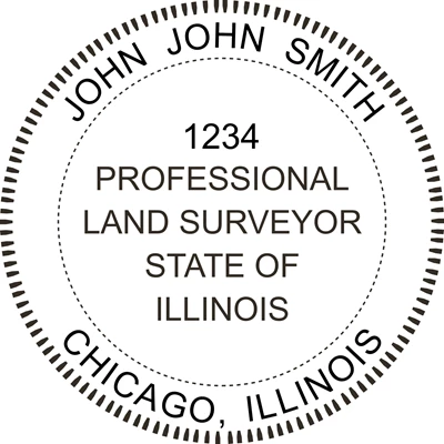 Land Surveyor - Pre Inked Stamp - Illinois