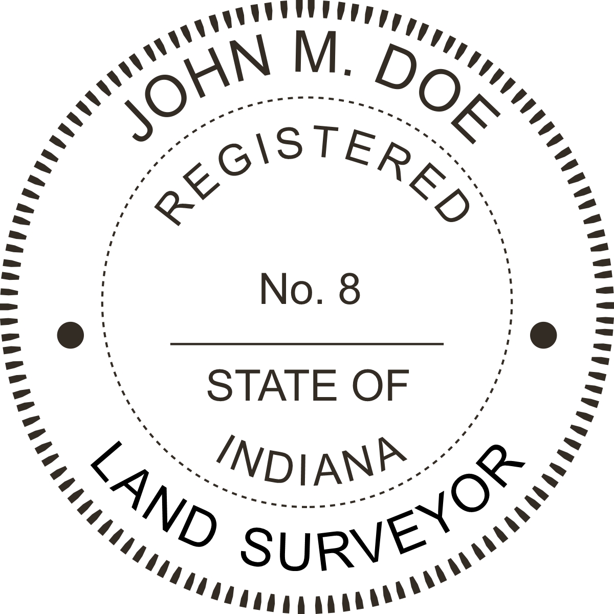 land surveyor - pre inked stamp - indiana