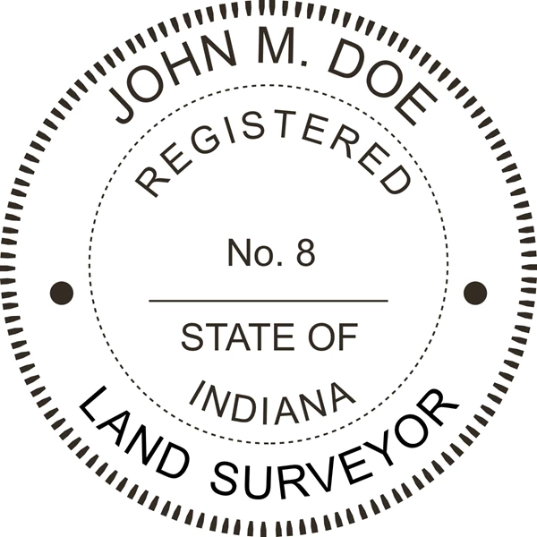 Land Surveyor Seal - Desk - Indiana