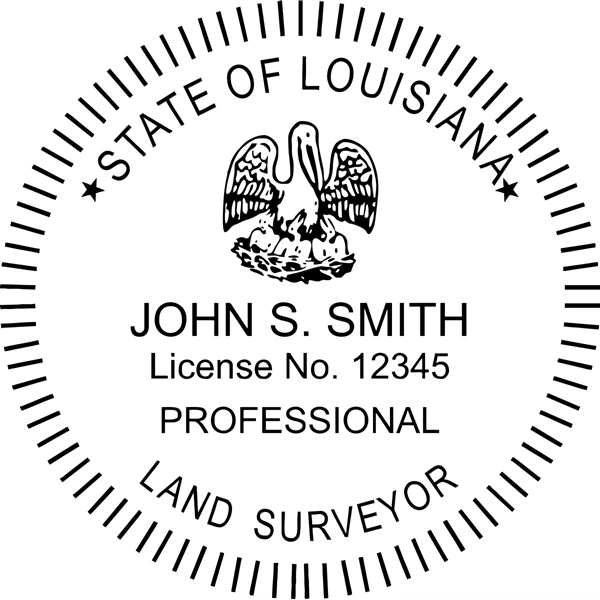 Land Surveyor - Pre Inked Stamp - Louisiana