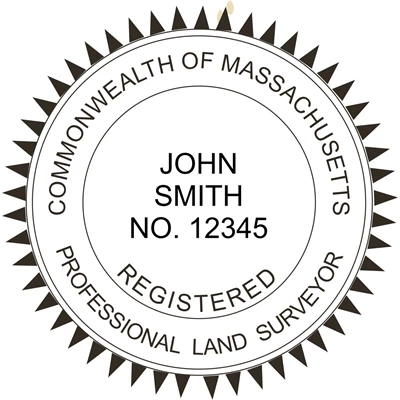 Land Surveyor - Pre Inked Stamp - Massachusetts