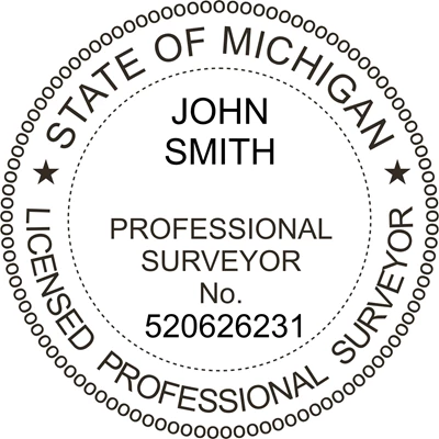 Land Surveyor - Pre Inked Stamp - Michigan