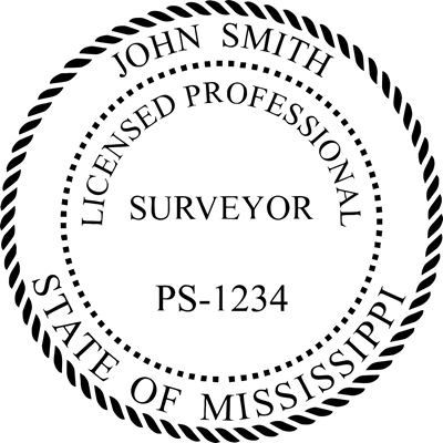 Land Surveyor - Pre Inked Stamp - Mississippi