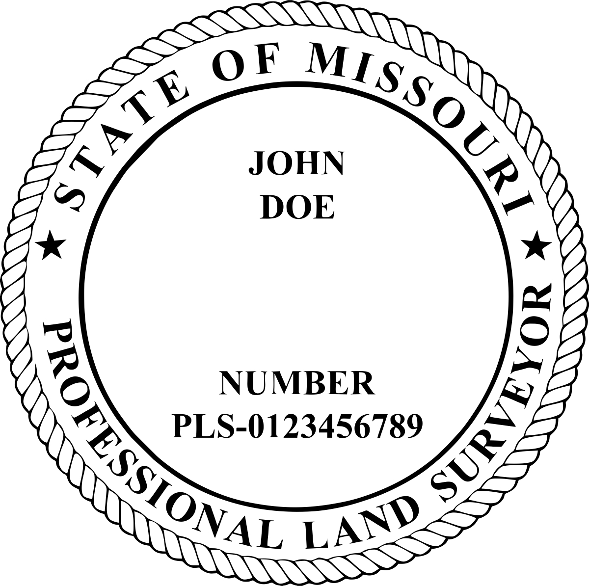 land surveyor - pre inked stamp - missouri