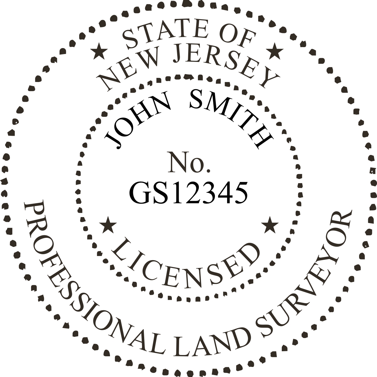 Land Surveyor Seal - Desk - New Jersey