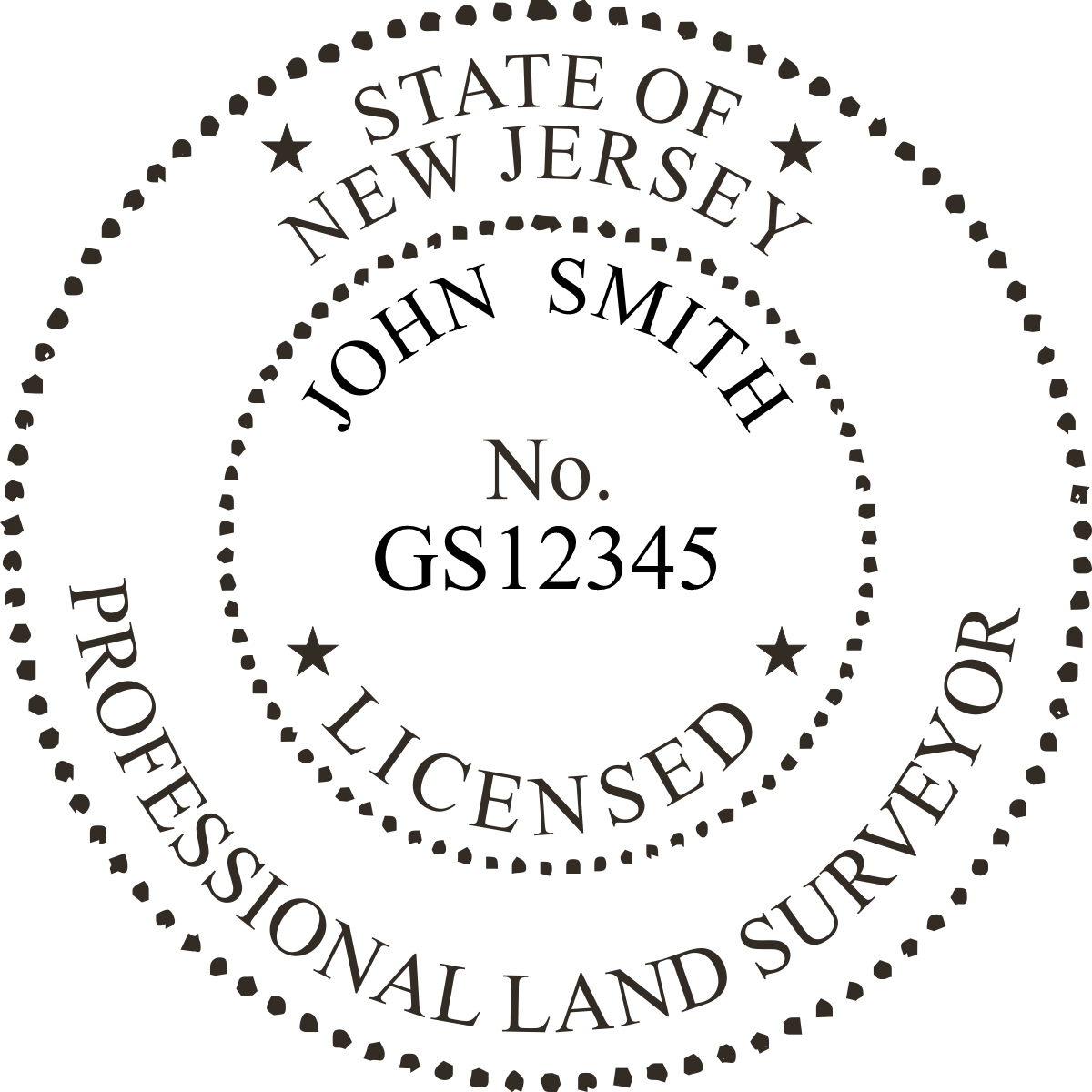 land surveyor seal - desk - new jersey