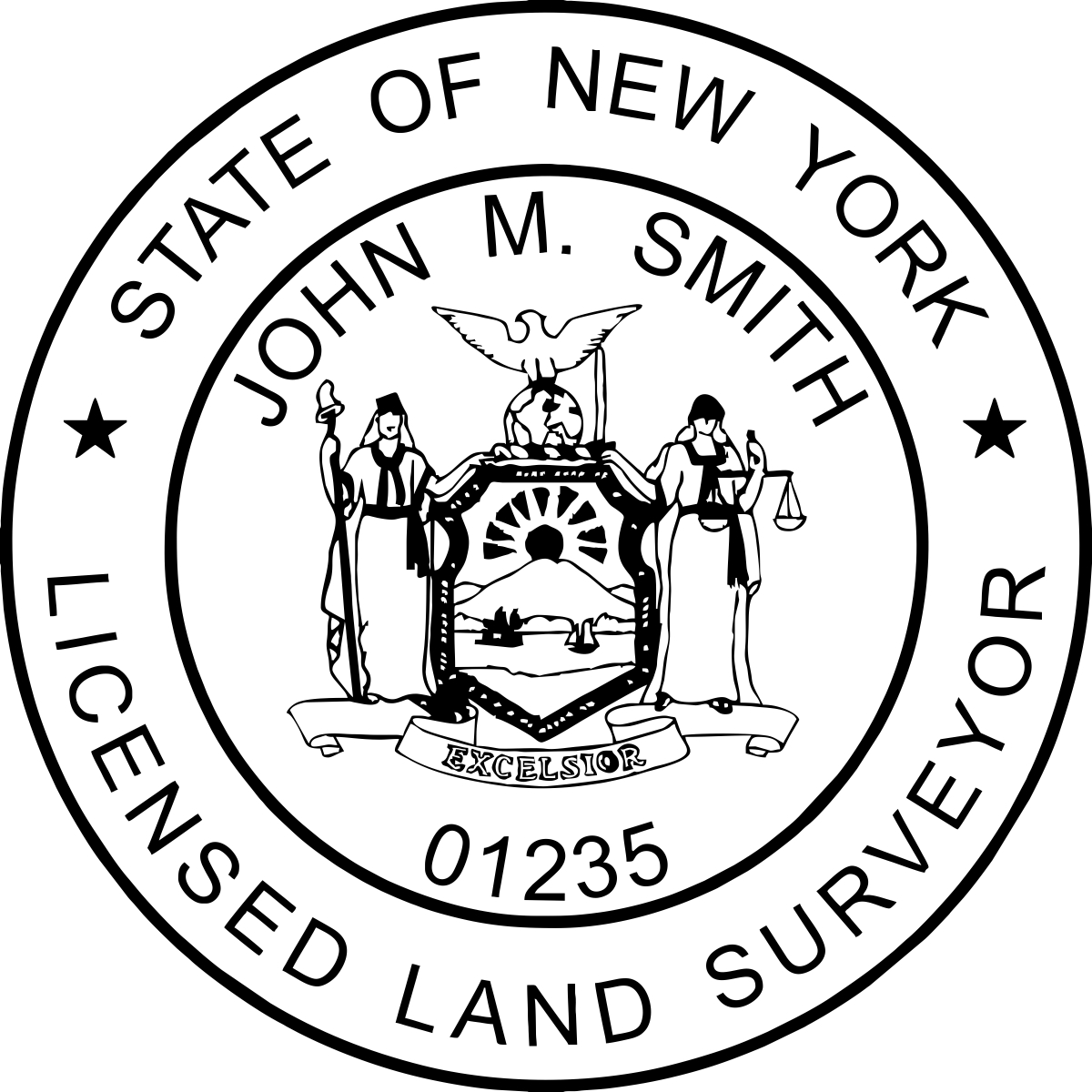 land surveyor stamp - new york