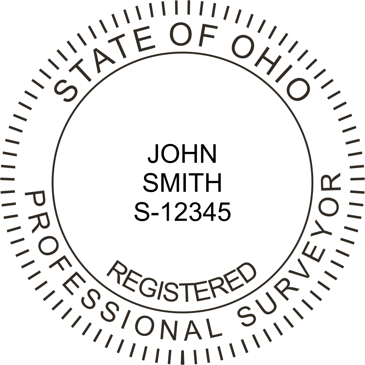 land surveyor stamp - ohio