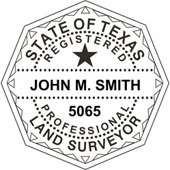 Land Surveyor - Pre Inked Stamp - Texas