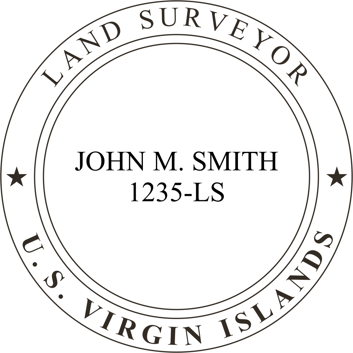 land surveyor stamp - virgin islands