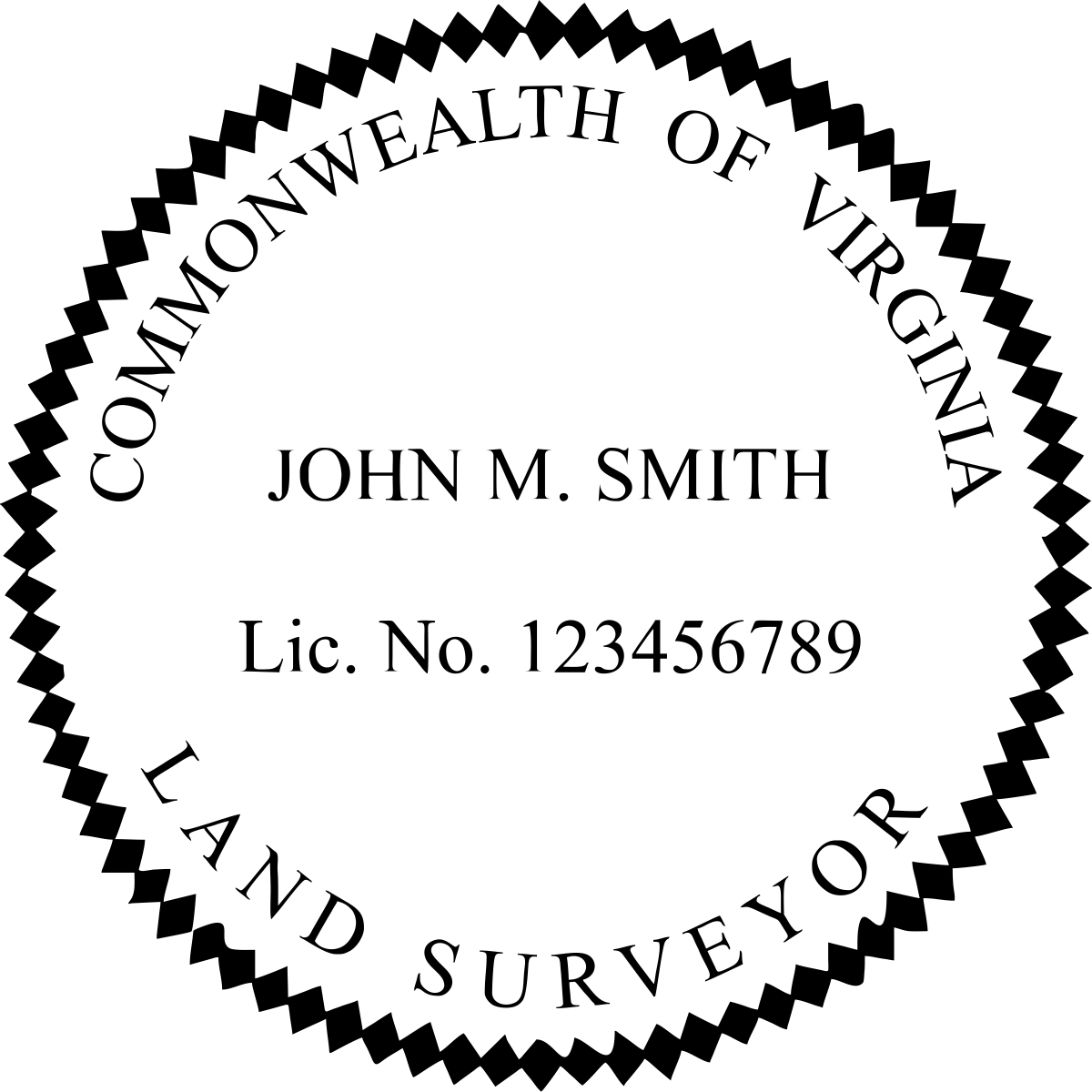 land surveyor stamp - virginia