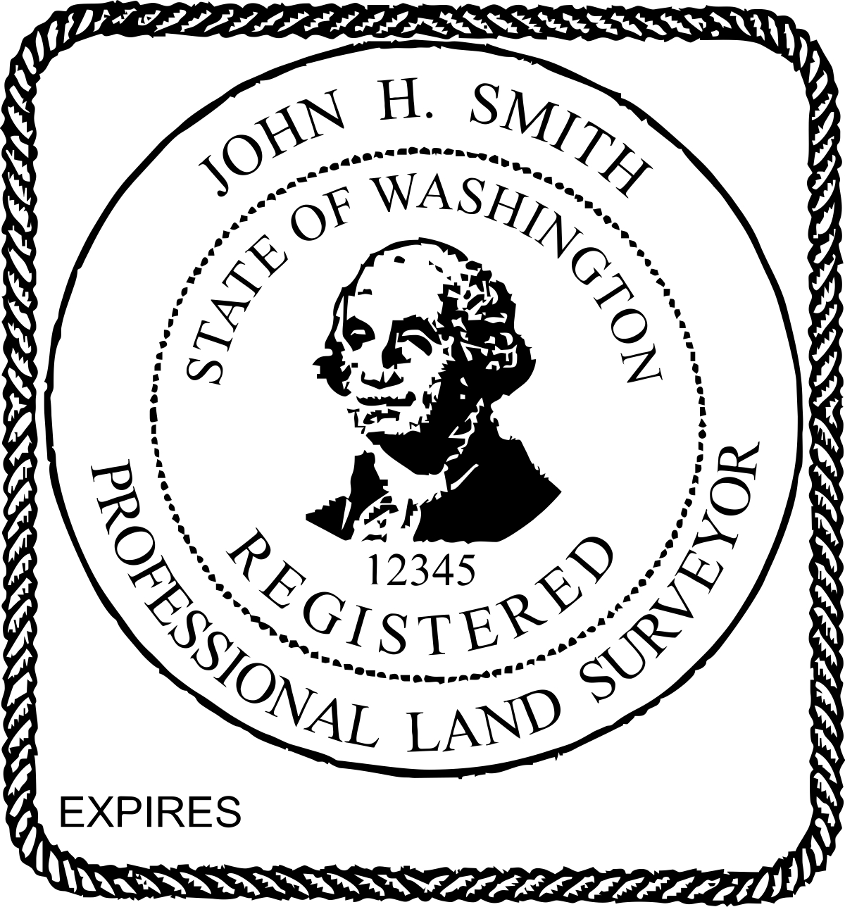 land surveyor stamp - washington