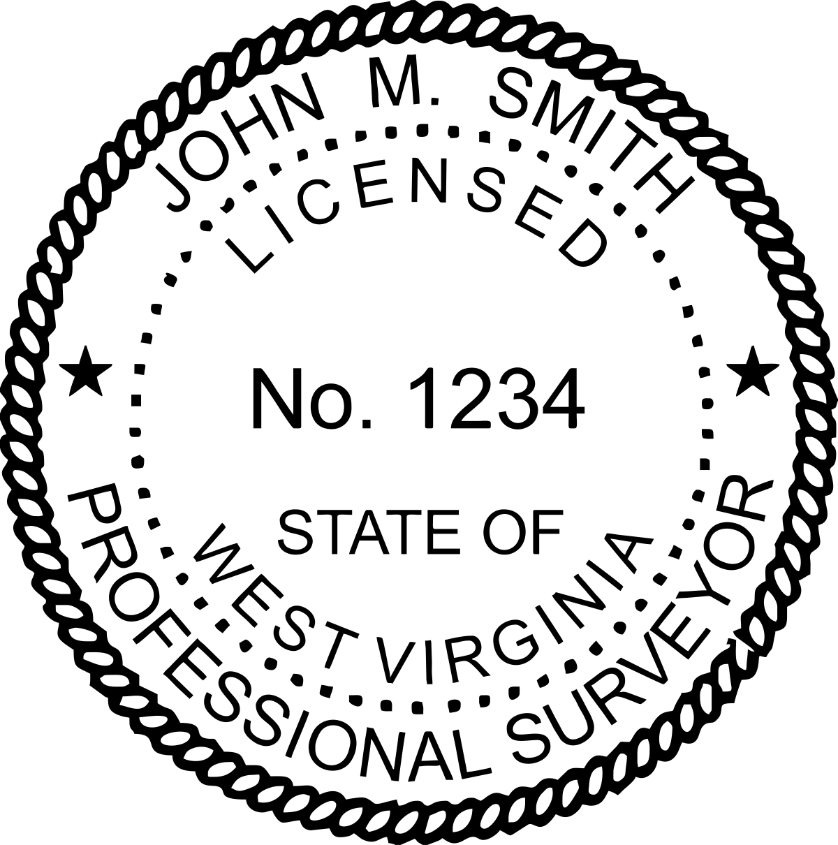 Land Surveyor - Pre Inked Stamp - West Virginia