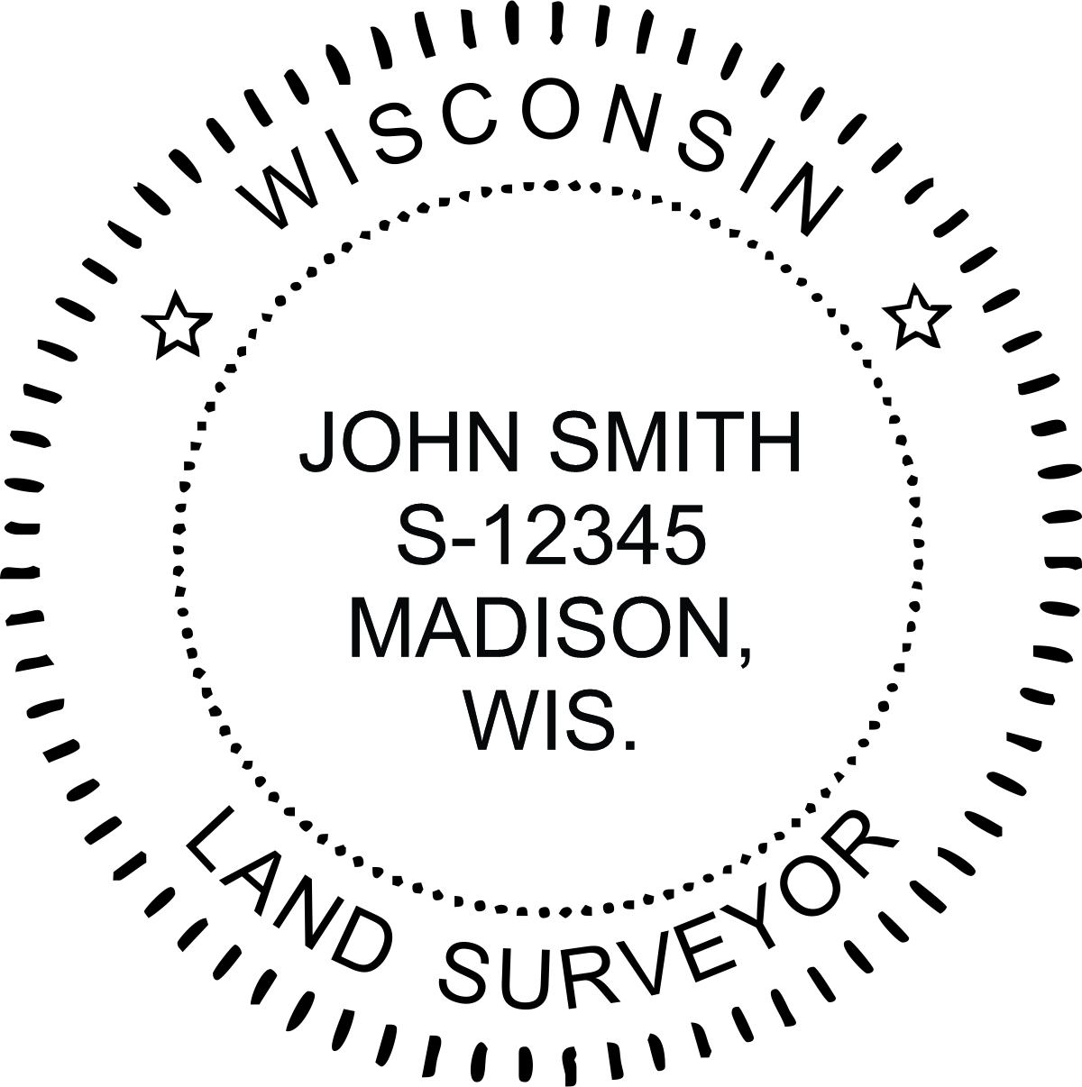 Land Surveyor - Pre Inked Stamp - Wisconsin