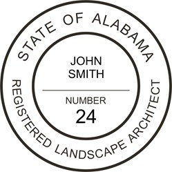 Landscape Architect Seal - Pre Inked Stamp - Alabama