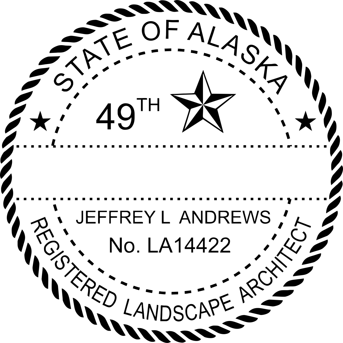 landscape architect seal - wood stamp - alaska