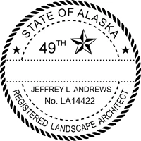 landscape architect seal - pre inked stamp - alaska