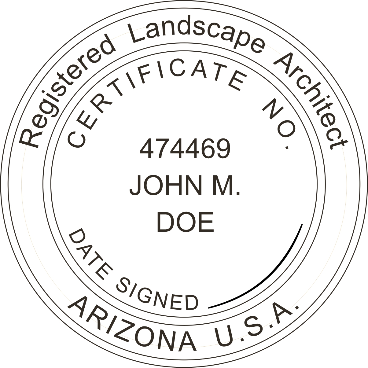 landscape architect seal - pre inked stamp - arizona