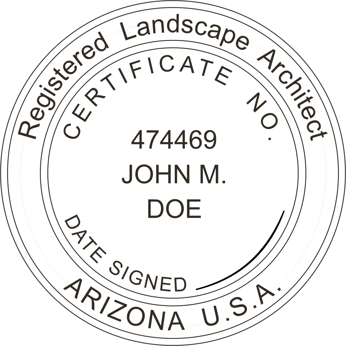 landscape architect seal - desk -  arizona