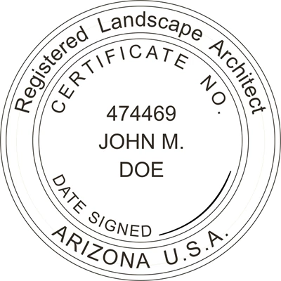 Landscape Architect Seal - Pre Inked Stamp - Arizona