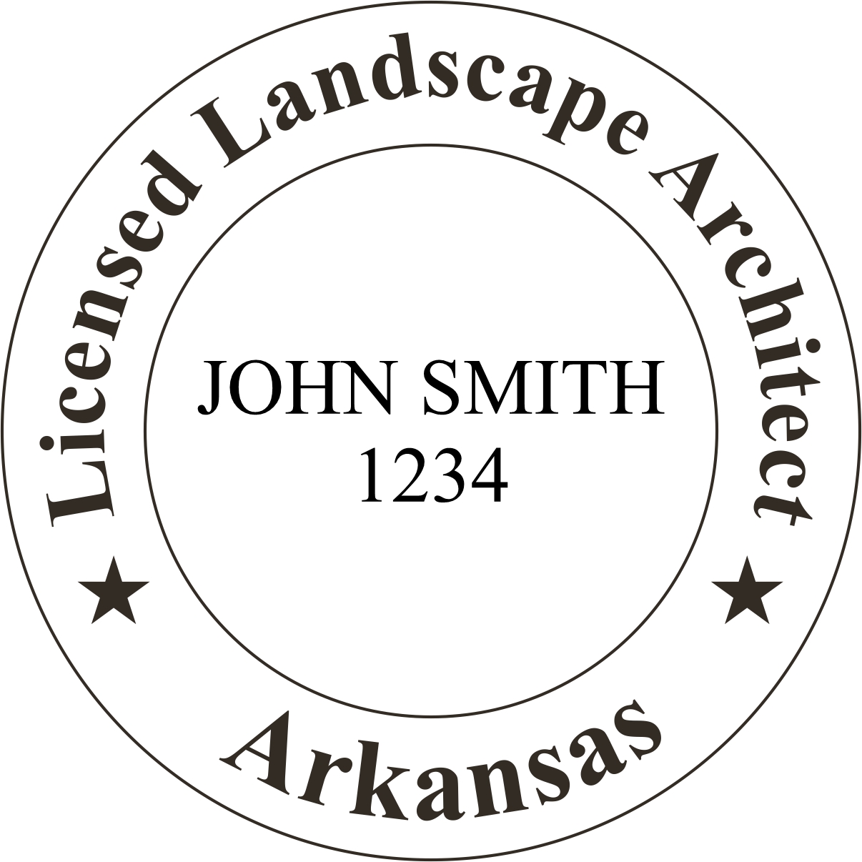Landscape Architect Seal - Pre Inked Stamp - Arkansas