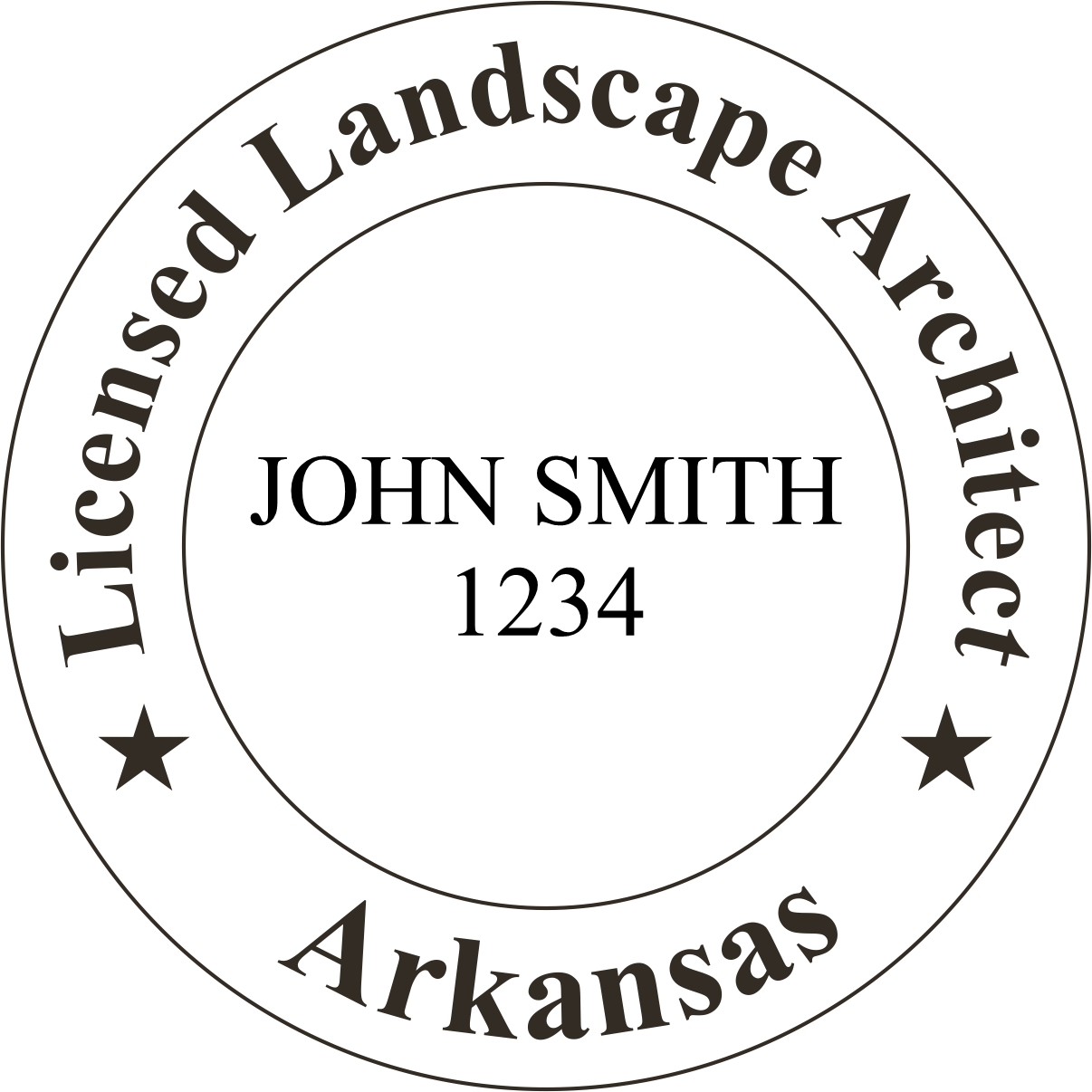 landscape architect seal - wood stamp - arkansas